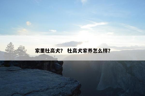 家里杜高犬？ 杜高犬家养怎么样？