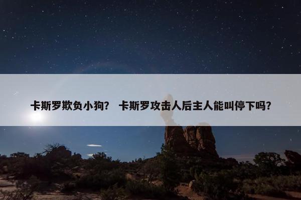 卡斯罗欺负小狗？ 卡斯罗攻击人后主人能叫停下吗？