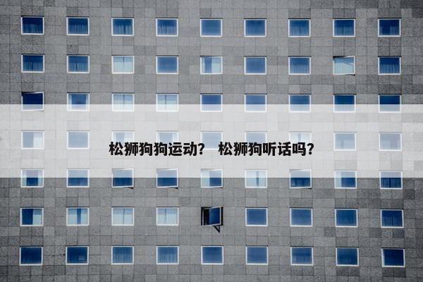 松狮狗狗运动？ 松狮狗听话吗？
