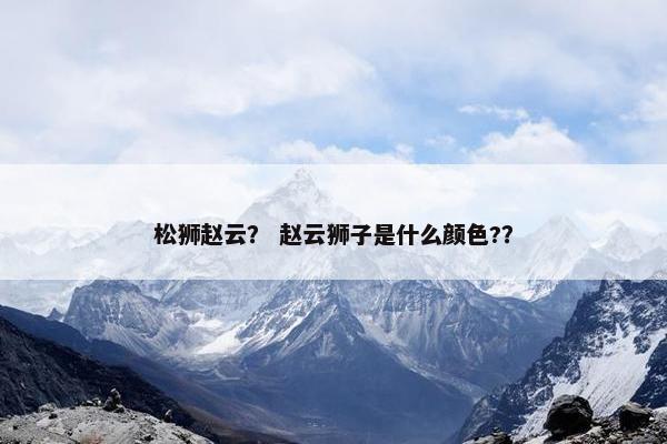 松狮赵云？ 赵云狮子是什么颜色?？