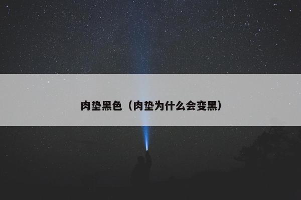 肉垫黑色（肉垫为什么会变黑）