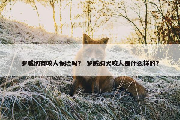 罗威纳有咬人保险吗？ 罗威纳犬咬人是什么样的？