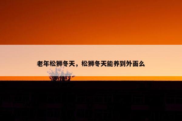 老年松狮冬天，松狮冬天能养到外面么
