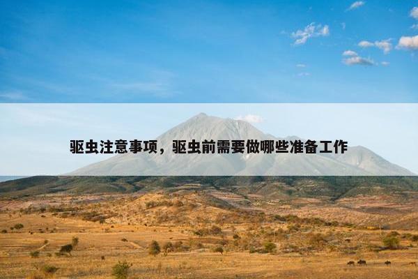 驱虫注意事项，驱虫前需要做哪些准备工作