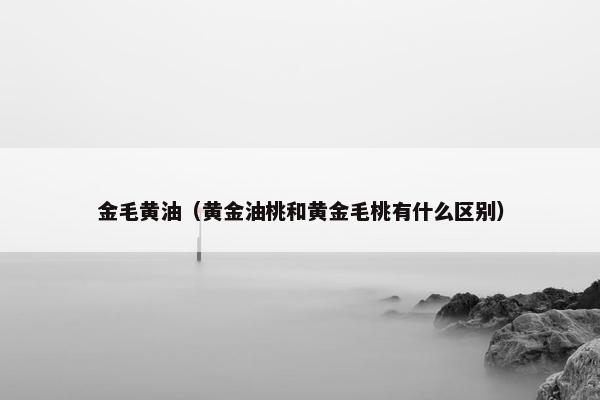 金毛黄油（黄金油桃和黄金毛桃有什么区别）