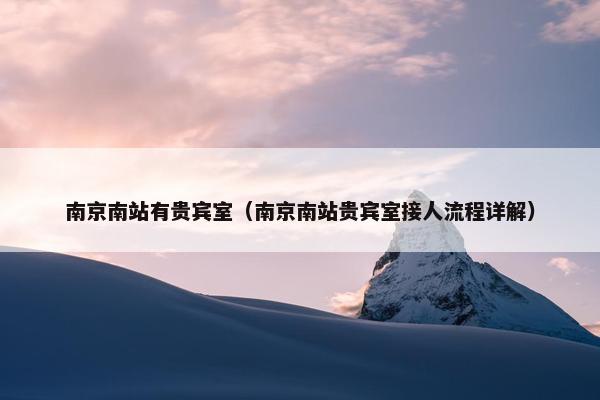 南京南站有贵宾室（南京南站贵宾室接人流程详解）
