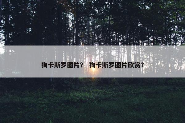 狗卡斯罗图片？ 狗卡斯罗图片欣赏？