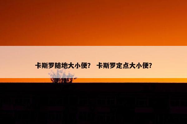 卡斯罗随地大小便？ 卡斯罗定点大小便？