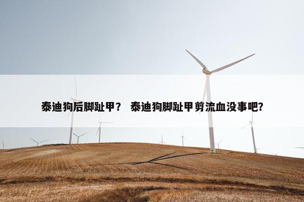 泰迪狗后脚趾甲？ 泰迪狗脚趾甲剪流血没事吧？