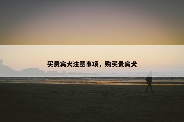 买贵宾犬注意事项，购买贵宾犬