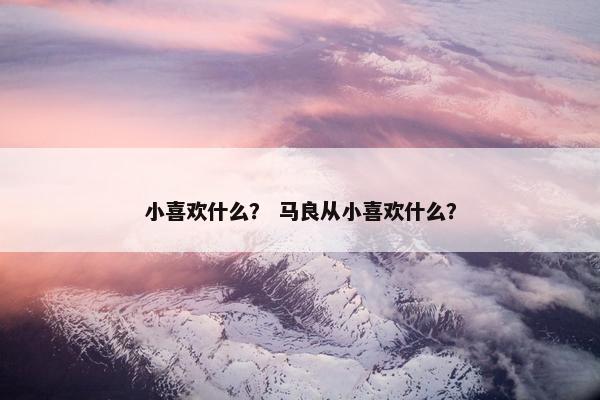 小喜欢什么？ 马良从小喜欢什么？