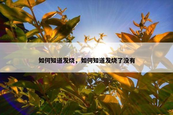 如何知道发烧，如何知道发烧了没有