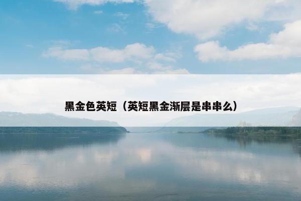 黑金色英短（英短黑金渐层是串串么）