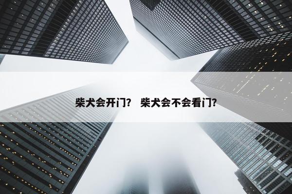 柴犬会开门？ 柴犬会不会看门？