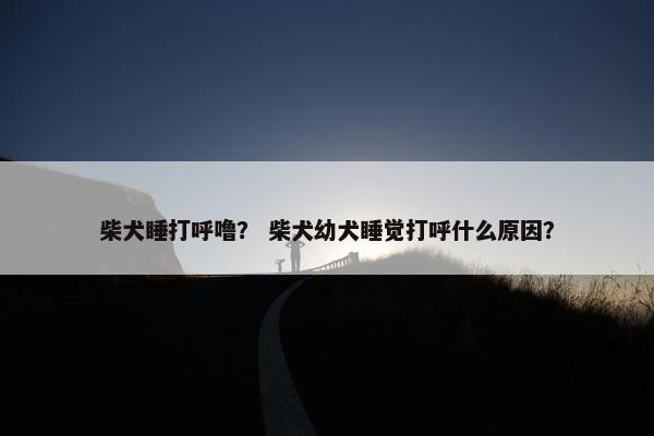 柴犬睡打呼噜？ 柴犬幼犬睡觉打呼什么原因？