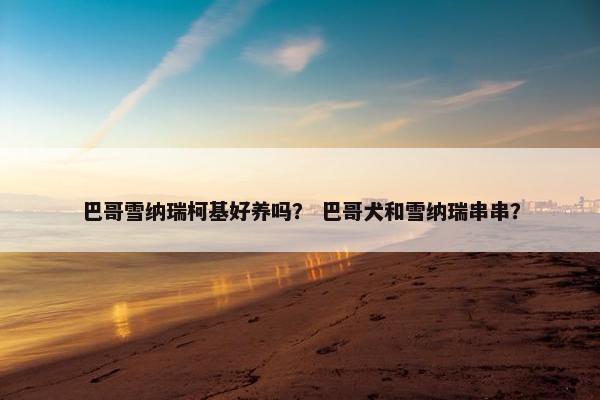 巴哥雪纳瑞柯基好养吗？ 巴哥犬和雪纳瑞串串？