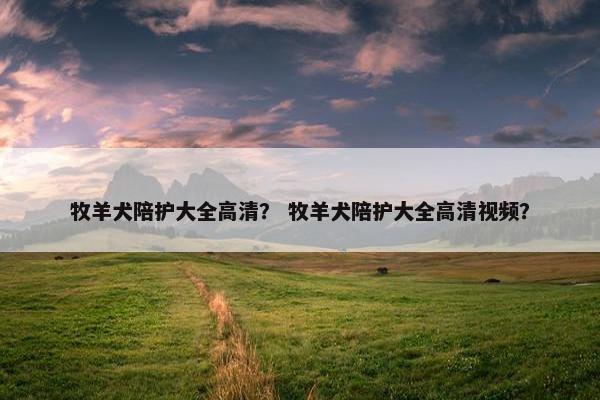牧羊犬陪护大全高清？ 牧羊犬陪护大全高清视频？