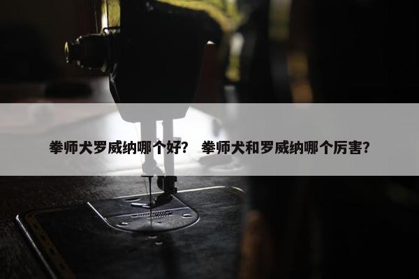 拳师犬罗威纳哪个好？ 拳师犬和罗威纳哪个厉害？