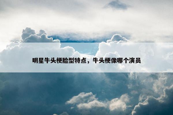 明星牛头梗脸型特点，牛头梗像哪个演员