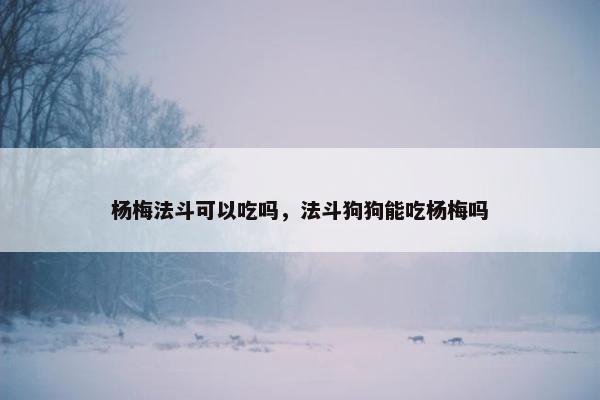 杨梅法斗可以吃吗，法斗狗狗能吃杨梅吗