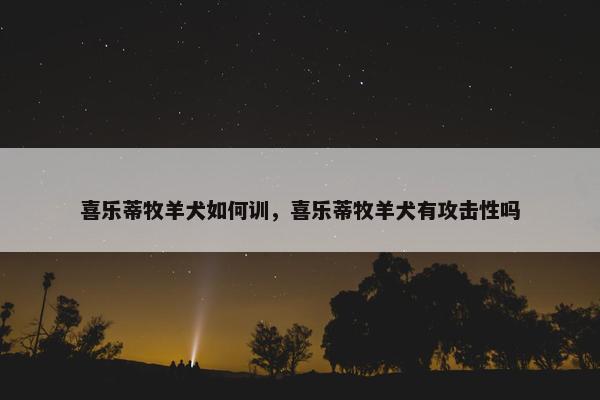 喜乐蒂牧羊犬如何训，喜乐蒂牧羊犬有攻击性吗
