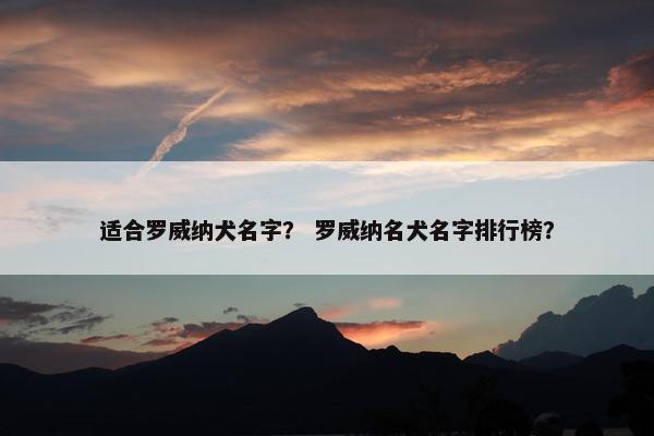 适合罗威纳犬名字？ 罗威纳名犬名字排行榜？