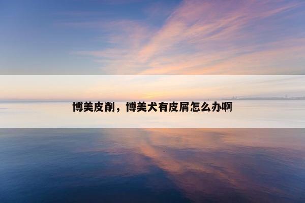 博美皮削，博美犬有皮屑怎么办啊