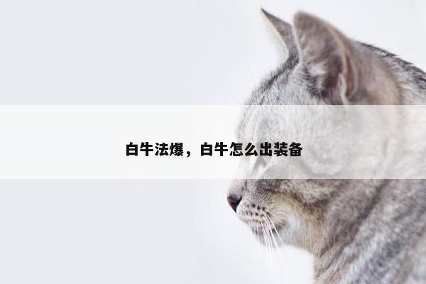 白牛法爆，白牛怎么出装备
