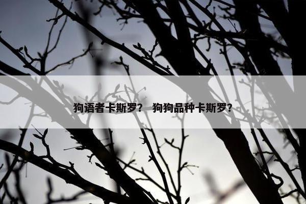 狗语者卡斯罗？ 狗狗品种卡斯罗？
