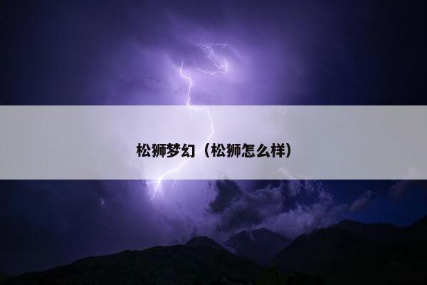 松狮梦幻（松狮怎么样）