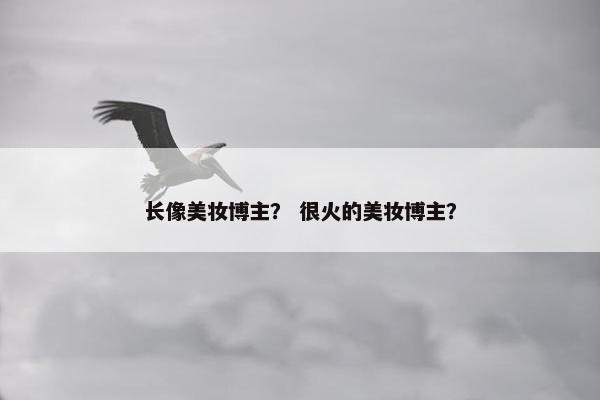 长像美妆博主？ 很火的美妆博主？