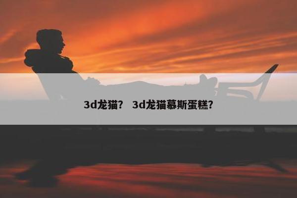 3d龙猫？ 3d龙猫慕斯蛋糕？