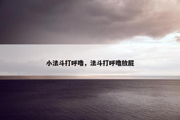 小法斗打呼噜，法斗打呼噜放屁