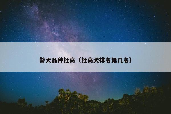 警犬品种杜高（杜高犬排名第几名）