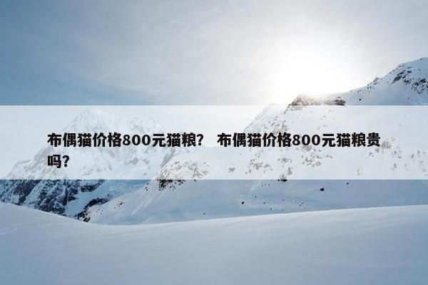 布偶猫价格800元猫粮？ 布偶猫价格800元猫粮贵吗？