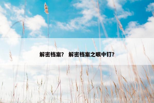档案