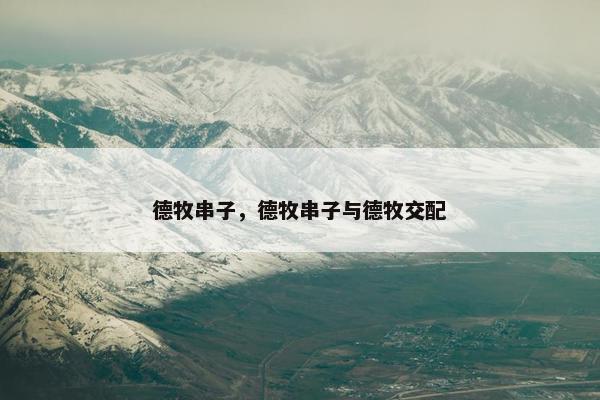 德牧串子，德牧串子与德牧交配