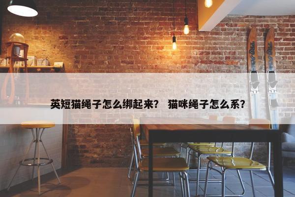 英短猫绳子怎么绑起来？ 猫咪绳子怎么系？