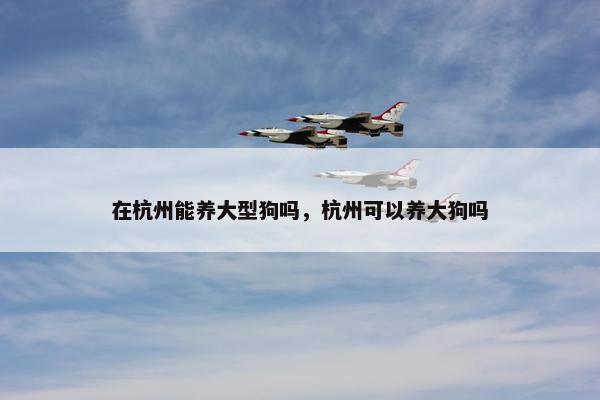 在杭州能养大型狗吗，杭州可以养大狗吗