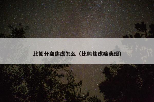 比熊分离焦虑怎么（比熊焦虑症表现）