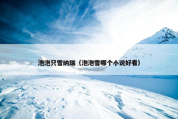 泡泡只雪纳瑞（泡泡雪哪个小说好看）