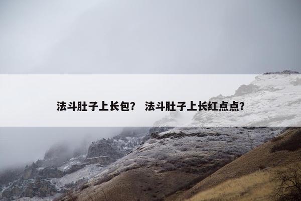 法斗肚子上长包？ 法斗肚子上长红点点？