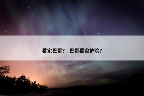 看家巴哥？ 巴哥看家护院？