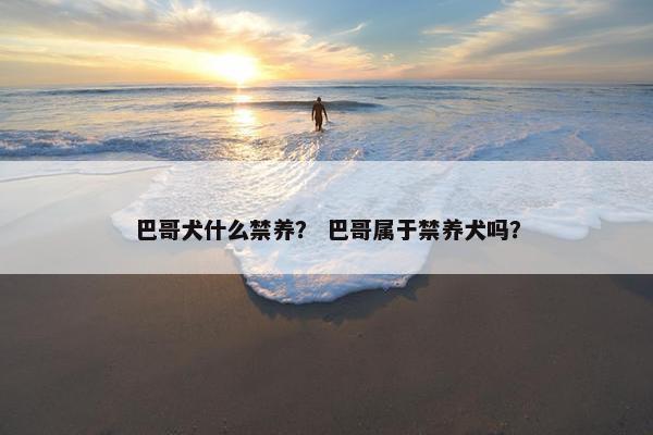 巴哥犬什么禁养？ 巴哥属于禁养犬吗？