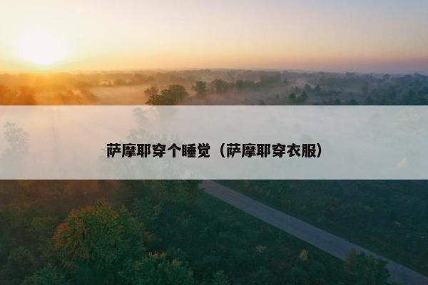 萨摩耶穿个睡觉（萨摩耶穿衣服）