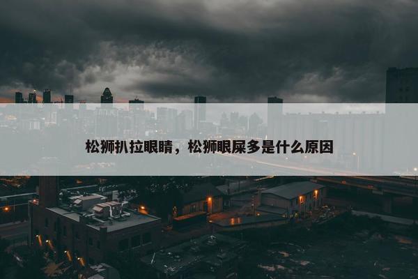 松狮扒拉眼睛，松狮眼屎多是什么原因