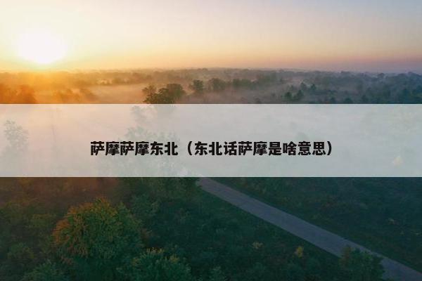 萨摩萨摩东北(东北话萨摩是啥意思)