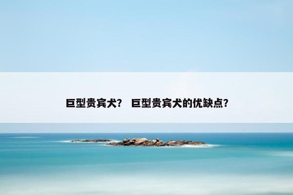 巨型贵宾犬？ 巨型贵宾犬的优缺点？