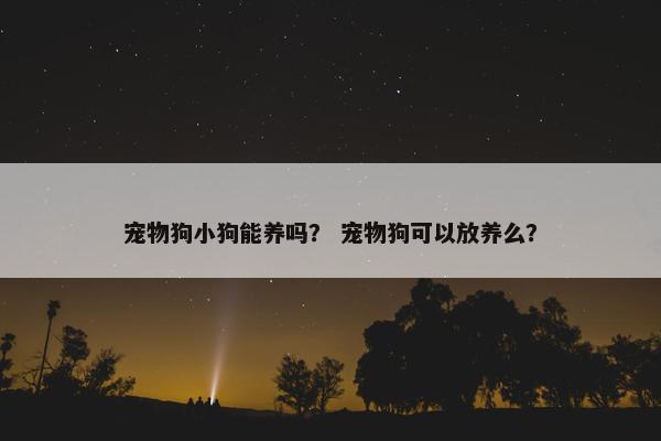 宠物狗小狗能养吗？ 宠物狗可以放养么？