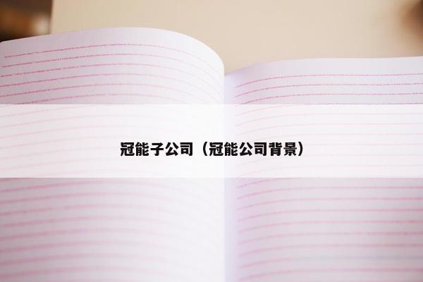 冠能子公司（冠能公司背景）